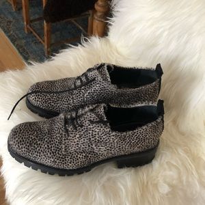 Cow print platform shoes